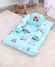 Babyhug 100% Cotton Gadda Bedding Set Cute Car Print - Sea Green| Soft & Breathable Cotton Shell| Mattress with Pillow & 2 Bolsters| Gentle Cushioned Support| Gifting Option for 0to12 Months