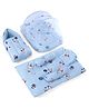 Babyhug Super Saver Bedding Combo Set of 3 Space Bear Adventure Print - Blue| 100% Cotton| Pillows & Bolsters Included| Lightweight & Travel Friendly| Breathable Fabric|Gifting  Option for 0to6 Months