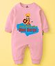 The Peppy Tend 100% Cotton Knit Durga Puja Theme Full Sleeves Seeking Blessings From Maa Durga Text Printed Romper - Pink