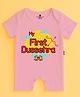 The Peppy Tend 100% Cotton Knit Dussehra Theme Half Sleeves My First Dussehra Text Printed Romper - Pink