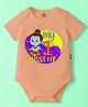 The Peppy Tend 100% Cotton Knit Dussehra Theme Half Sleeves My 1st Dussehra Text Printed Onesie - Peach