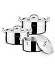 Bergner Tripro Tri-Ply Stainless Steel Cook and Serve Casserole Set | Silver