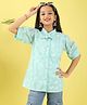 ISHTI Woven Half Sleeves Floral Printed Shirt - Mint Green