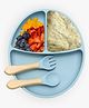 Kids Station Feeding Set  3 Piece Set (Plate, Spoon, Fork)  Baby Feeding Essentials  Blue