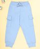 Kiddopanti Fleece Knit Solid Cargo Track Pants - Ink Blue