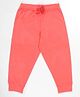 Kiddopanti Cotton Knit Solid Jogger Track Pant - Coral