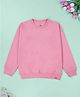 Kiddopanti Cotton Fleece Knit Full Sleeves Light Winter Solid Sweatshirt - Baby Pink