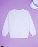 Kiddopanti Fleece Knit Full Sleeves Solid Light Winter Sweatshirt - White