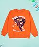 Kiddopanti Cotton Fleece Knit Full Sleeves Mad Scientist Printed Light Winter Sweatshirt - Orange