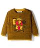 Wingsfield Full Sleeves Explorer Text Fur Detailed Sweater - Brown