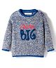 Wingsfield Full Sleeves Dream Big Text Fur Detailed Sweater - Blue