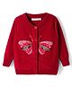 Wingsfield Full Sleeves Butterfly Designed Sequins Embellished Cardigan - Red