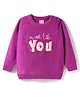 Wingsfield Full Sleeves Sweet Like You Text Embroidered Sweater - Purple