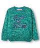 Wingsfield Full Sleeves Typography Embroidered Sequins Embellished Sweater - Green