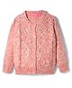 Wingsfield Full Sleeves Cable Knit Floral Designed Beads & Pearl Embellished Sweater - Dusty Pink