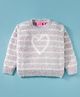 Wingsfield Full Sleeves Heart Designed Sequins Embellished Sweater - Pink