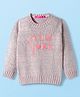 Wingsfield Full Sleeves New York Text Printed Sequins Embellished Sweater - Blue