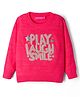 Wingsfield Full Sleeves Typography Patch & Fur Detailed Sweater - Coral