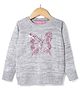 Wingsfield Full Sleeves Butterfly Designed Sequins Embellished Sweater - Grey