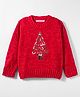 Wingsfield Christmas Theme Full Sleeves Sequins Embellished Christmas Tree Designed Sweater - Red
