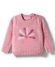 Wingsfield Full Sleeves Heart Designed Sequins Embellished Sweater - Pink