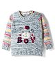 Wingsfield Full Sleeves Bear Face Embroidered Sweater - Multi Colour