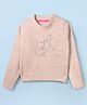 Wingsfield Full Sleeves Faith Text Embroidered Sweater - Pink