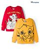 HoneyHap Disney Terry Knit Full Sleeves Drop Shoulder Sweatshirt With Lion King Graphic Badge Detailing Pack Of 2 - Red & Yellow