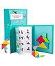 SANJARY Tangram Travel Game Magnetic Puzzle Book Game Jigsaw Shapes Dissection With Solution Questions Traveler Challenge Iq Educational Toy for kids color design may vary