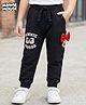Babyhug Disney Terry Knit Trackpant with Minnie Mouse Graphics and Applique Detailing - Black