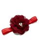 Bhoomi Collection Pearl & Stone Embellished Chiffon Floral Applique Detailed Headband - Maroon