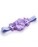 Bhoomi Collection Floral Applique Detailed Beads Embellished Elastic Headband  - Purple