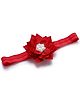 Bhoomi Collection Floral Applique Detailed With Pearl & Rhinestones Embellished Headband - Red