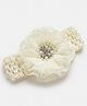 Bhoomi Collection Floral Applique Detailed & Pearls Embellished Headband -  Cream