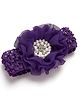 Bhoomi Collection Floral Applique Detailed & Pearls Embellished Headband -  Purple