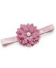 Bhoomi Collection Floral Applique Detailed Pearl Embellished Headband - Onion Pink