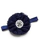 Bhoomi Collection Lace Designed Pearls & Rhinestones Embellished Headband - Navy Blue