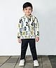 BAD BOYS Blended Woven Typography Printed Tee & Pant With Full Sleeves Jacket Set - Green