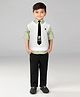 BAD BOYS Twill Knit Full Sleeves Solid Shirt & Pant With Tee & Tie Set - Green