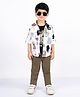BAD BOYS Blended Woven Full Sleeves Abstract Printed Shirt & Pant With Tee Set - Black