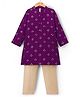 Babyhug Georgette Woven Full Sleeves Kurta Pajama Set With Mirror Embroidered - Purple