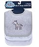 Big Softies Baby Bib & Burp Cloth Set Printed & Applique Embroidery-Zebra Soft Velcro Fastener Cotton-Super Absorbent For Drooling, Teething, Burping & Feeding For Unisex 0-12 Months Pack of 3 -Grey