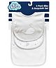 Big Softies Baby Bib & Burp Cloth Set Printed & Applique Embroidery-Whale Soft Velcro Fastener Cotton-Super Absorbent For Drooling, Teething, Burping & Feeding For Unisex 0-12 Months Pack of 3-Grey