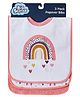 Big Softies Popover Bibs Printed & Applique Embroidery Soft Stretchable Rib Neck Blended Cotton Ultra Soft & Super Absorbent For Drooling, Teething & Feeding For Girls 6-36 Months Pack of 3-Rainbow