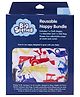 Big Softies Reusable Nappy Bundle Set of Cloth Nappy+Absorber+Wet Bag with two Pockets Adjustable Snap Fastener Water-resistant Comfortable Rash-Free From Newborn to 24 months Print-Machine