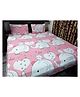 BHAIJI BEDSHEETS Glace Cotton Bed Sheet Double Bed With 2 Pillow Covers Kids Cartoon Prints - Pink elephant