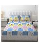 BHAIJI BEDSHEETS Glace Cotton Bed Sheet Double Bed With 2 Pillow Covers Kids Cartoon Prints - Happyn Cat