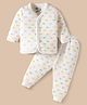 Bodycare Cotton Full Sleeves Thermal Co-ord Set With Car Print - White