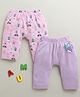 BUMZEE Cotton Knit Full Length Diaper Leggings with Animal & Vehicle Print Pack of 2 - Lilac & Lavender