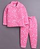 BUMZEE Cotton Knit Full Sleeves Co-ords Night Suit With Floral Print - Pink